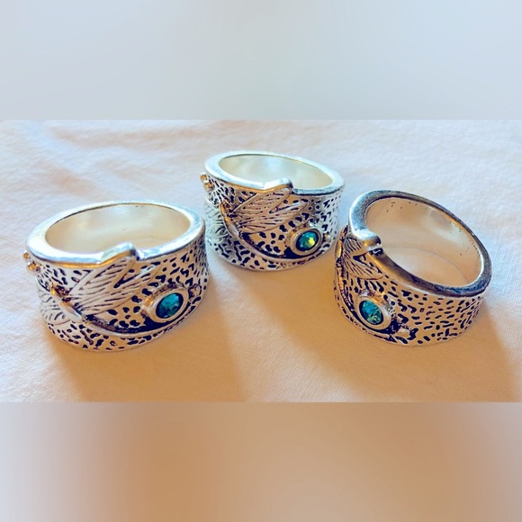 New Rings- Wide Dragonfly Silver/Tungsten, 3 Available Sz’s- 5, 6, 7 💎 Gemstone - Picture 14 of 16